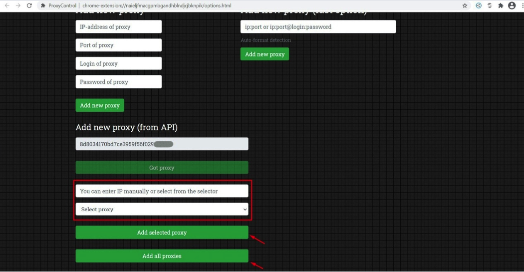 Proxy setup for AI agent
