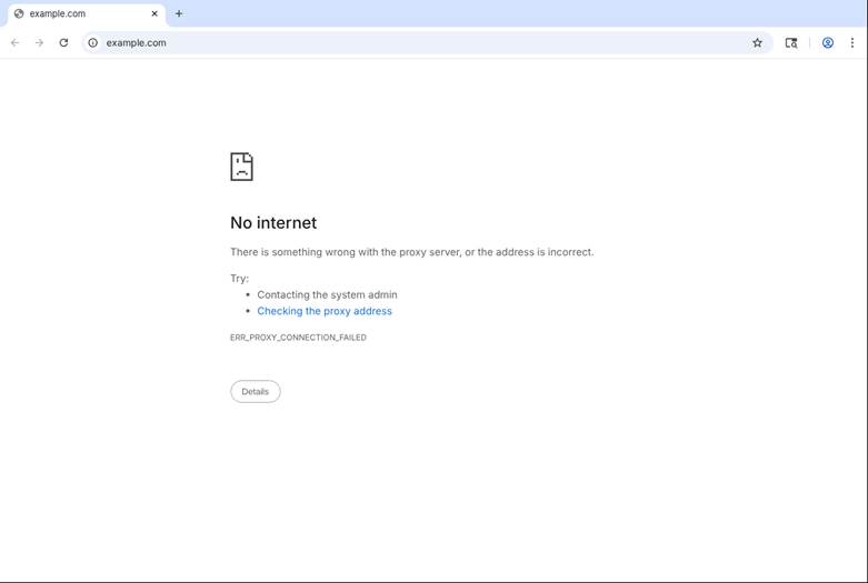 Fixing proxy connection errors