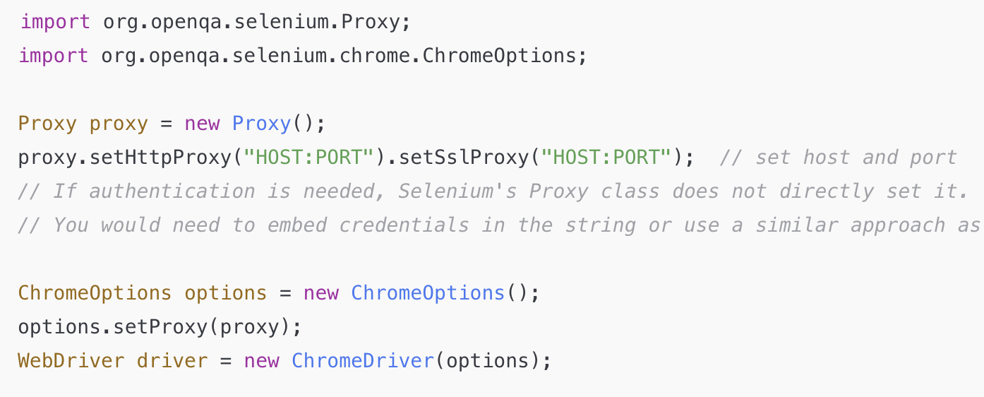using proxy in Selenium