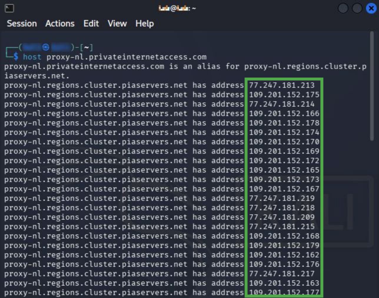 SOCKS5 proxy connection configuration