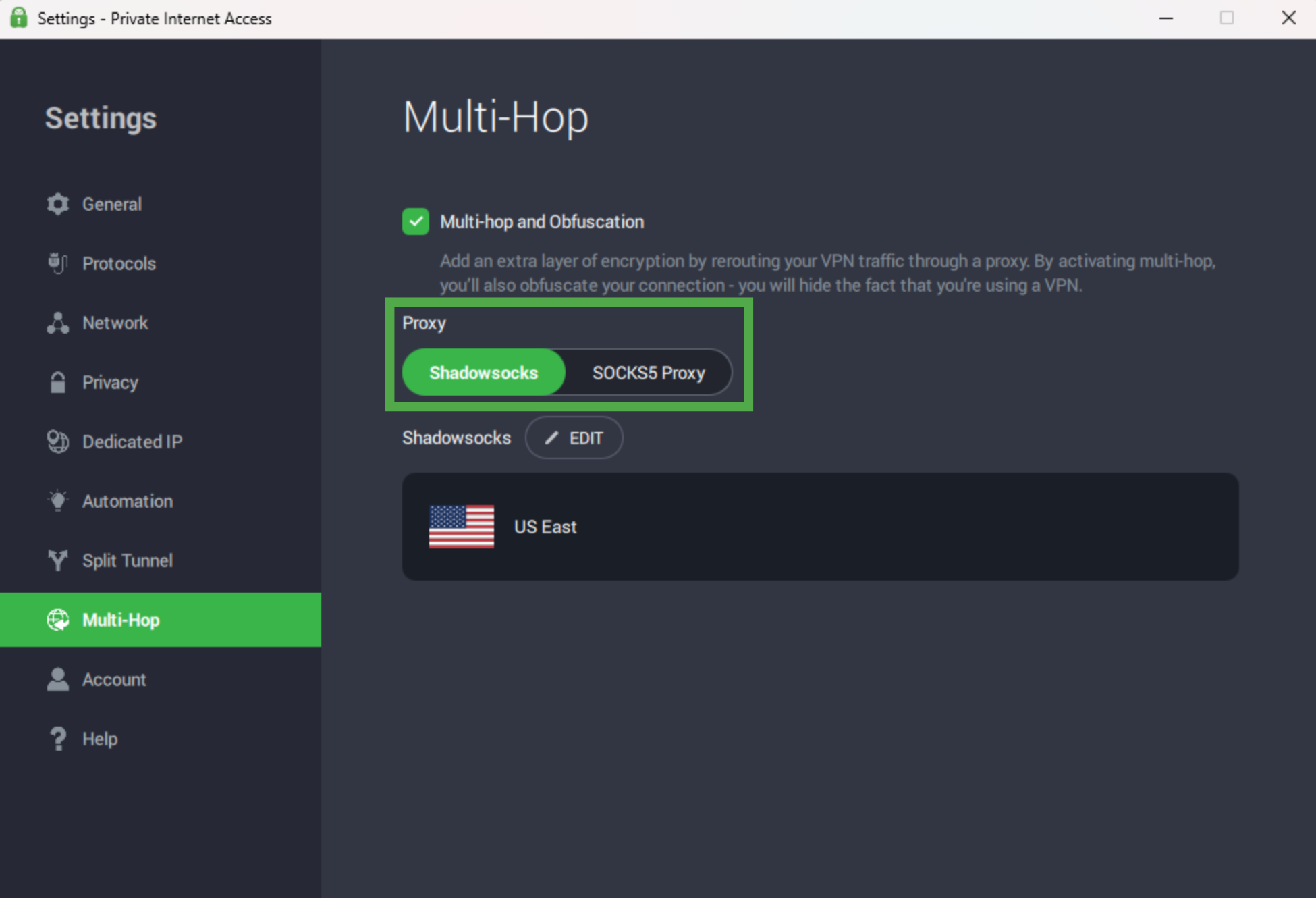 SOCKS5 proxy IP address check