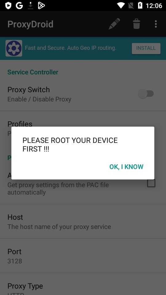 How to set an Android proxy server for Wi-Fi networks