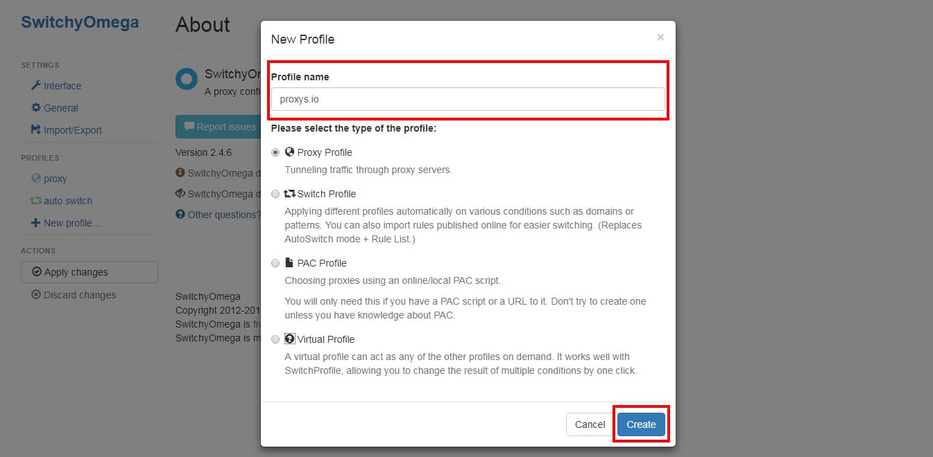 Google Chrome Proxy Settings