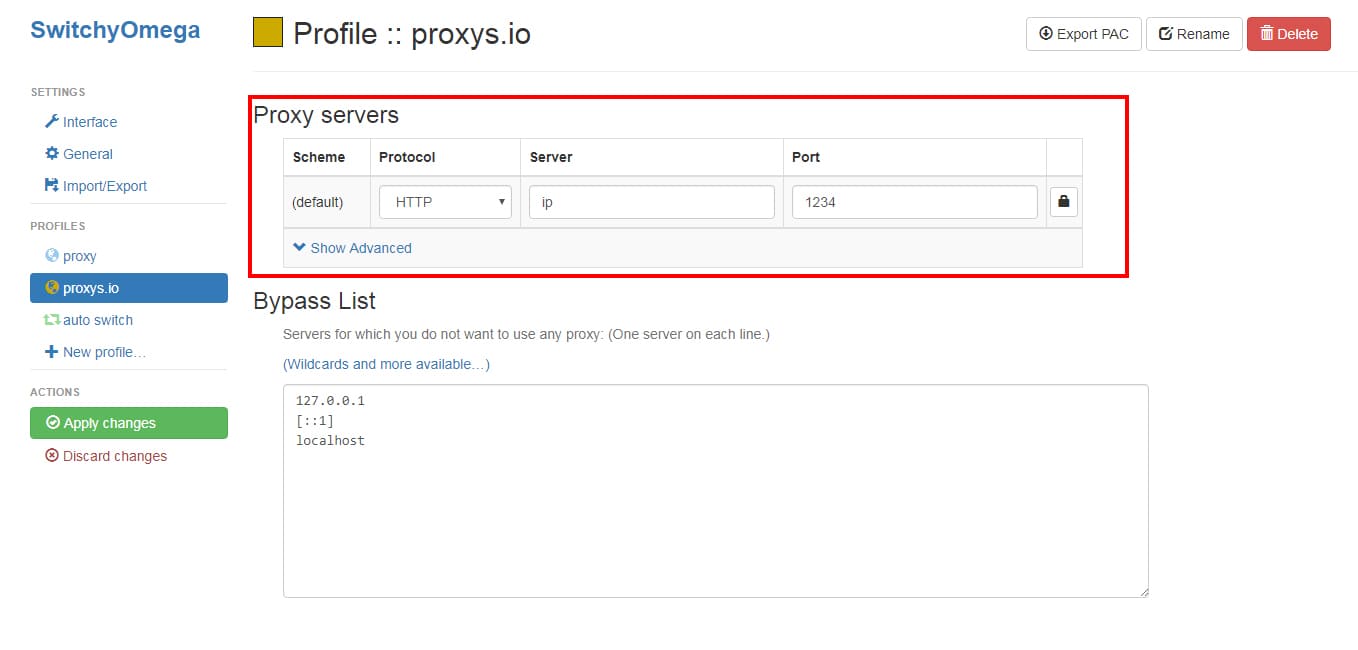 Proxy Settings Google Chrome
