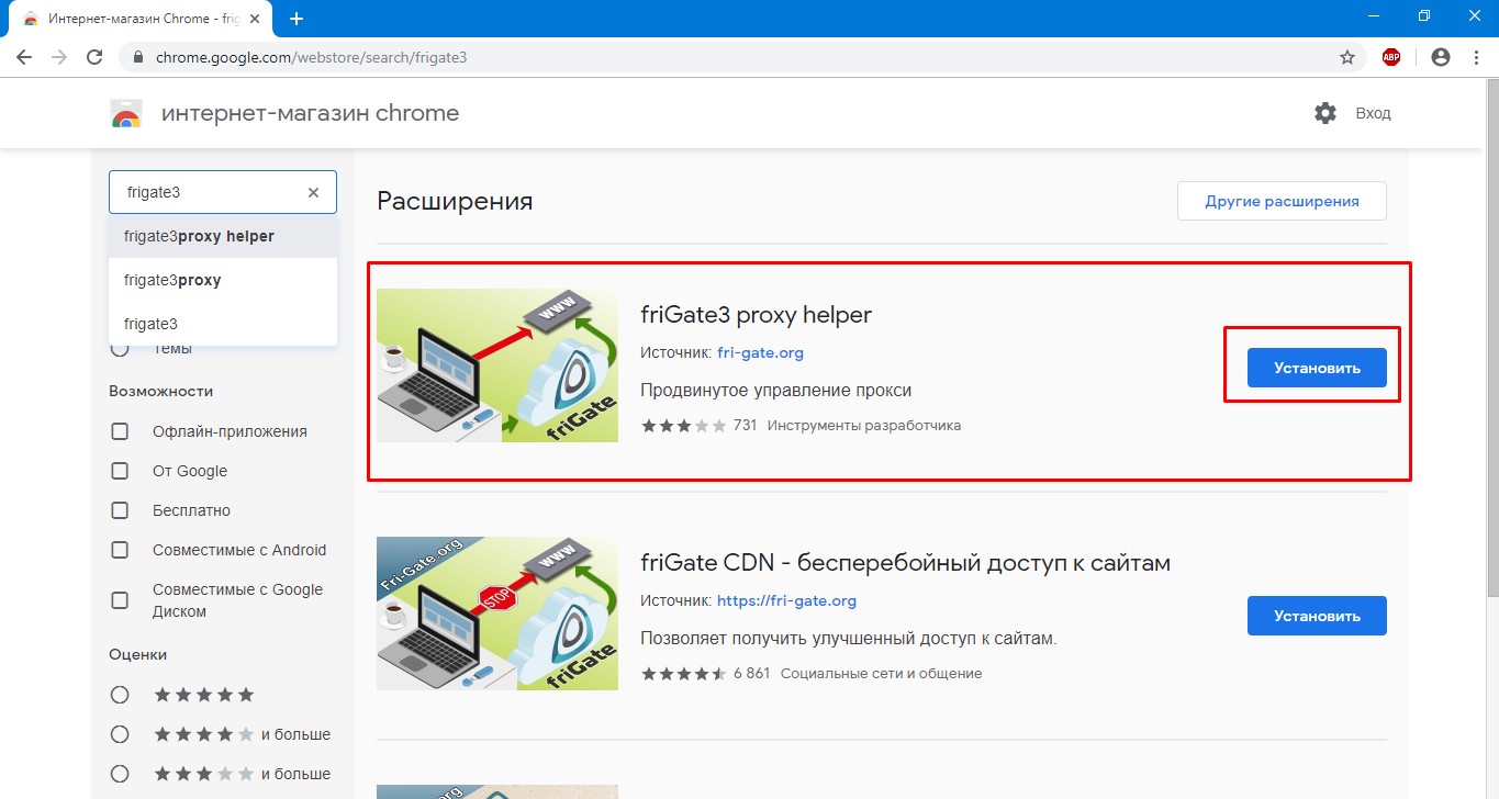 Магазин расширение google chrome