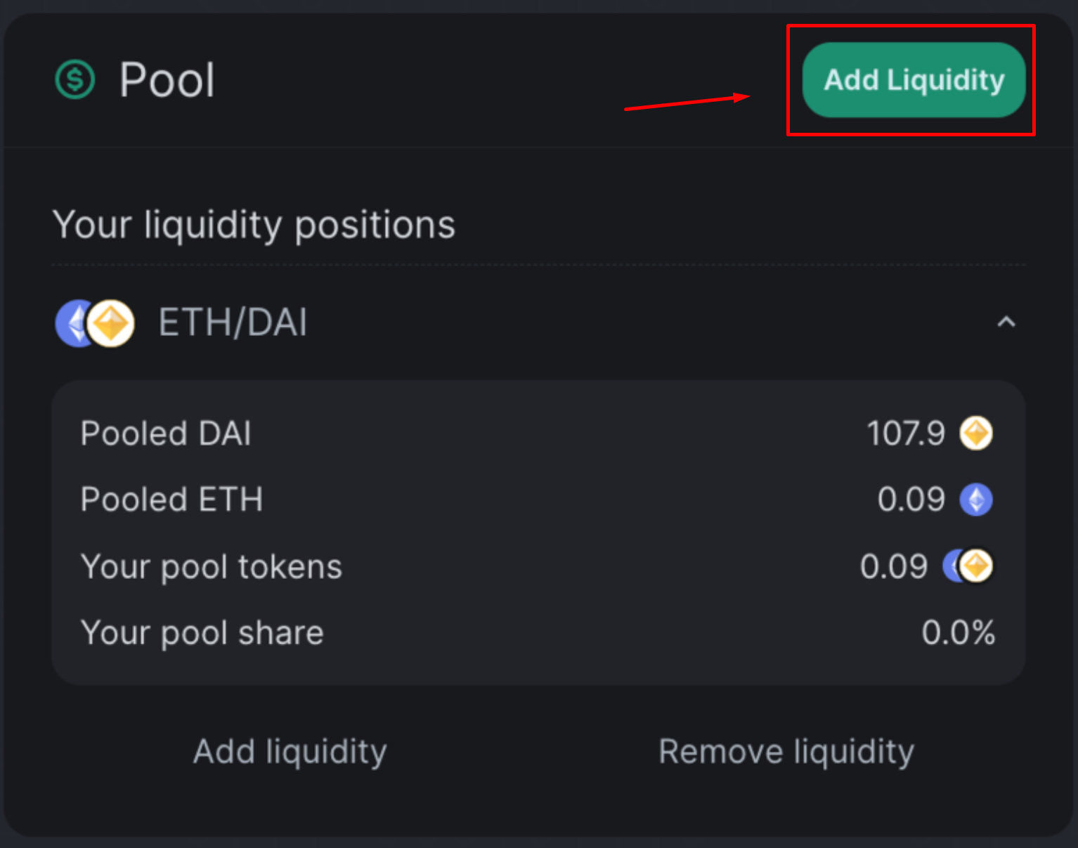 add liquidity