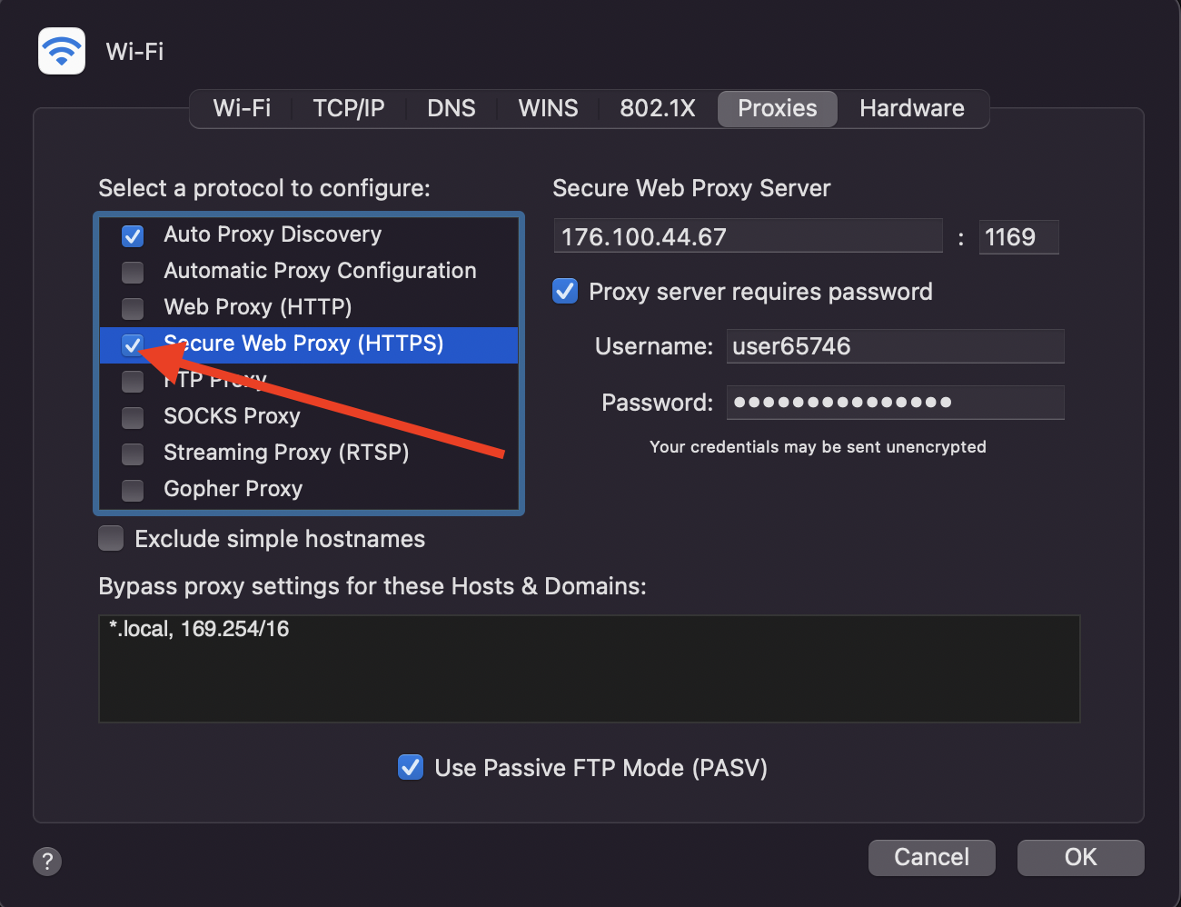 Mac os setting proxy server