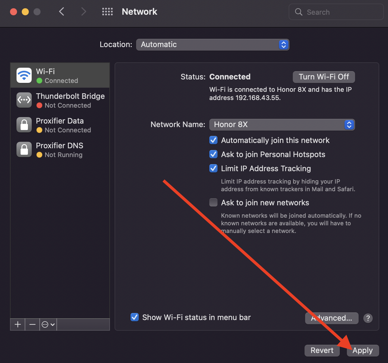 proxy-server settings macos google chrome