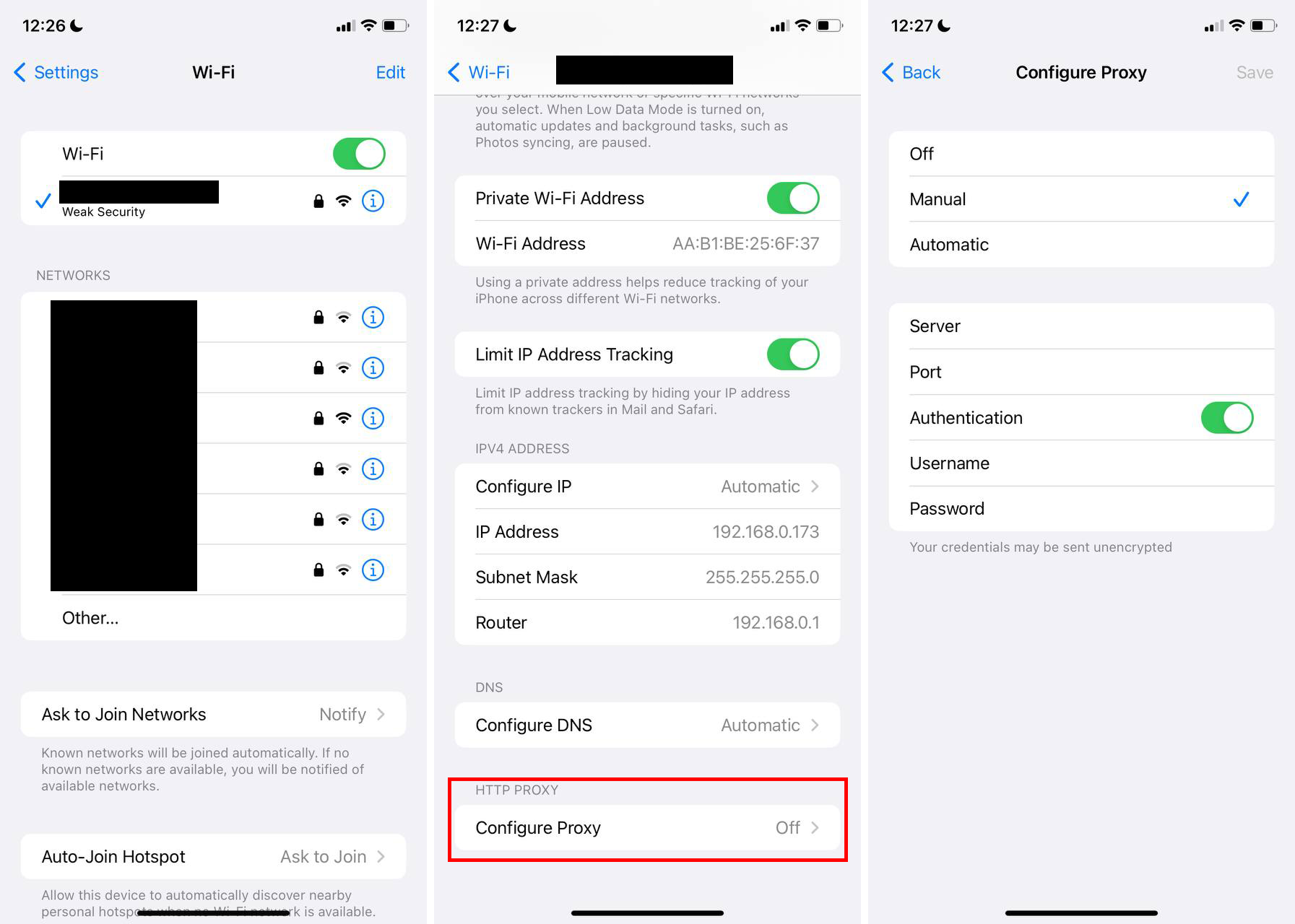 proxy in wi-fi