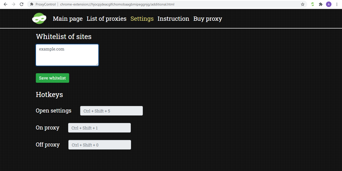 proxy in extension