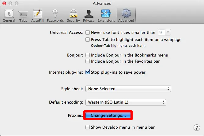 set up proxy in safari mac os