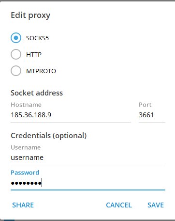 Telegram proxy