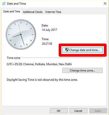change date windows