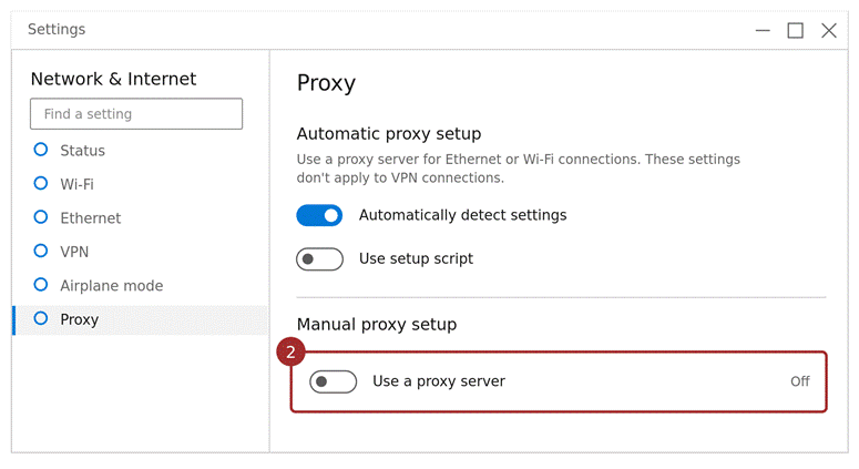 Windows 10 proxy